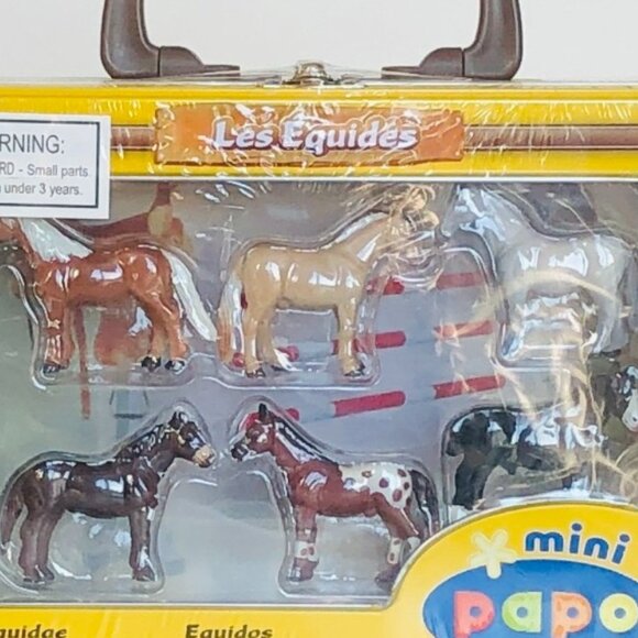Papo Mini Horses Hand painted figurines in Tin Case New Sealed Age 3+ - Picture 7 of 8